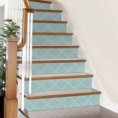 Wallpops wallpaper peel-n-stick removable NIB (2 avail) Quatrefoil Slate Blue - Picture 4 of 7