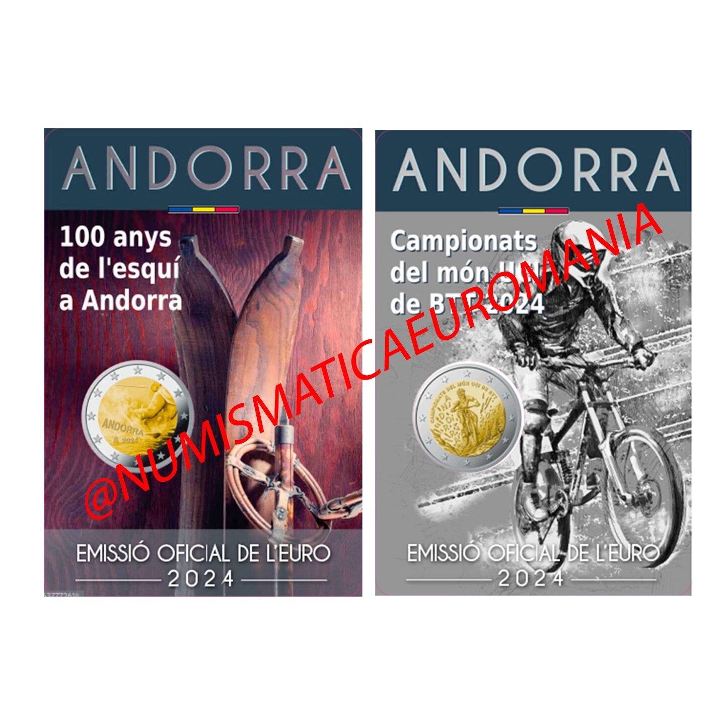 2 EURO ANDORRE 2024 - COUPLE - VTT + SKI - COINCARD - DISPONIBLE!!!