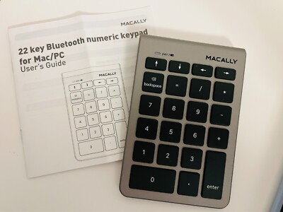 Macally Bluetooth Number Pad for Laptop - Wireless Numeric Keypad - 22 key