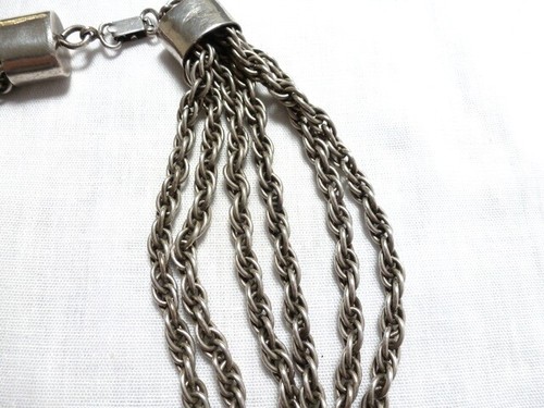 RARE Joseff of Hollywood silver plated multi CHAIN necklace CHOKER- old stamp - Picture 10 of 10