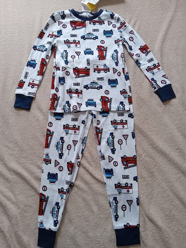 H&M Jungen Gr. 5Y 5 Jahre 2-teiliges Pyjama Schlafanzug Set Baumwolle Polizei Krankenwagen Feuerwehrauto