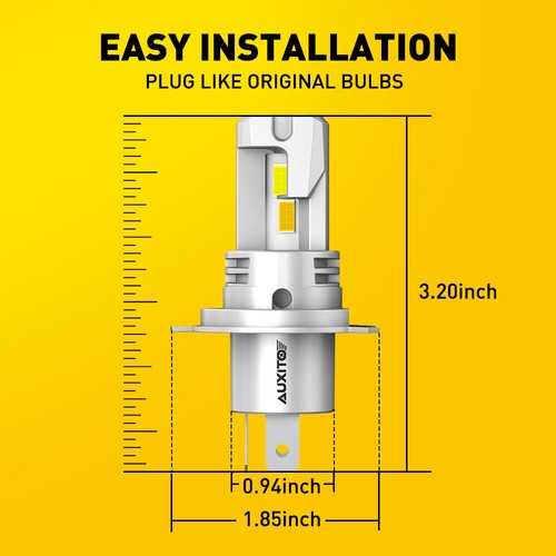 AUXITO 30000LM 9003 H4 LED Headlight High Low Beam Dual Color Yellow&White 2PCS - Picture 9 of 11