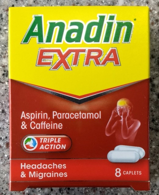 Anadin Extra Triple Action 8 Caplets Pain Relief Headaches Migraines
