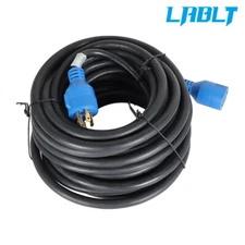 LABLT RV Extension Cord 10-100ft 30A Power Cable Rain Proof Trailer Motorhome