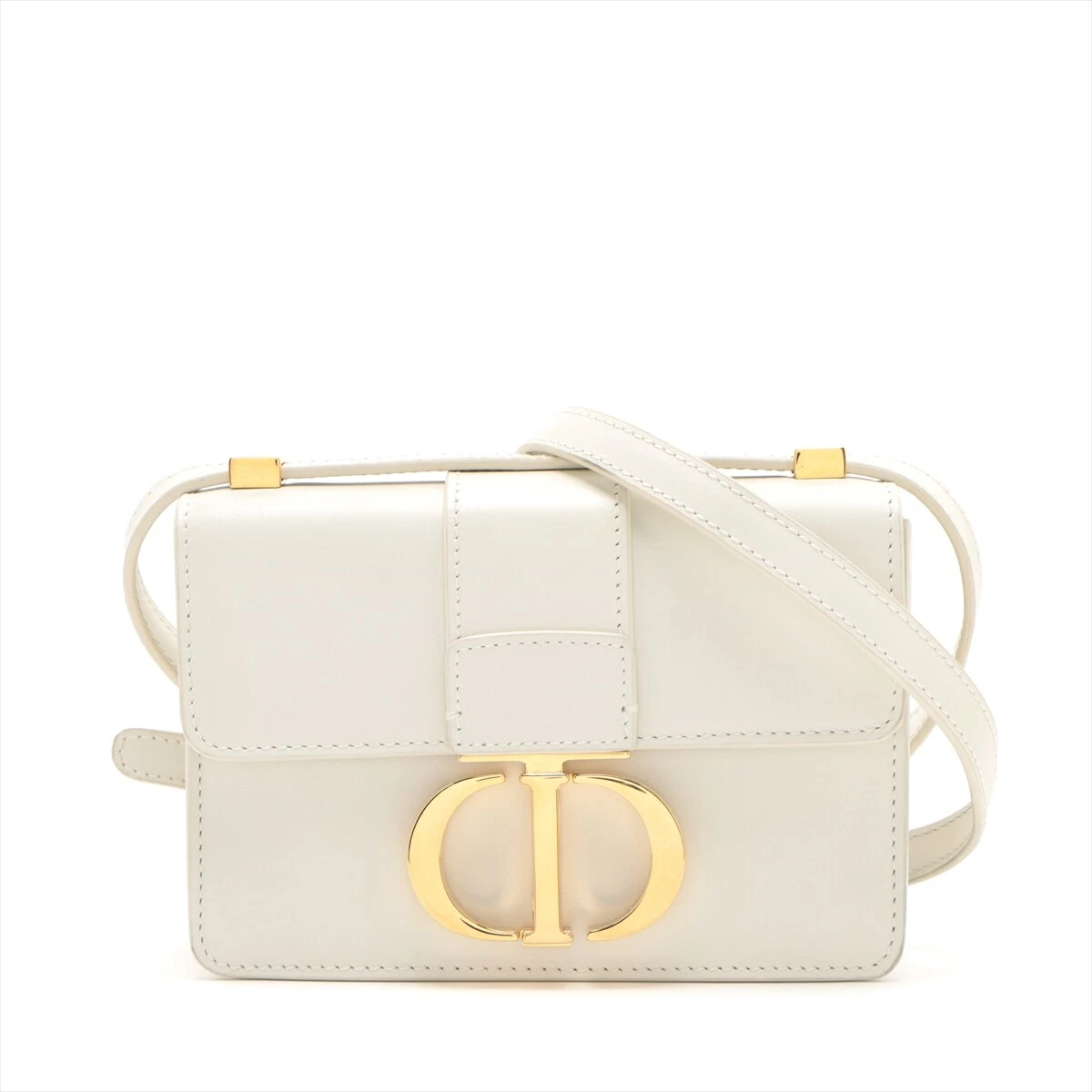 Sac bandoulière Christian Dior Montaigne 30 en cuir blanc