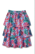 Tabitha Brown For Target Women |Tropical Print Tiered Elastic Waist Skirt Small