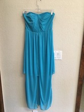David's Bridal Turquoise Strapless Dress Size 4