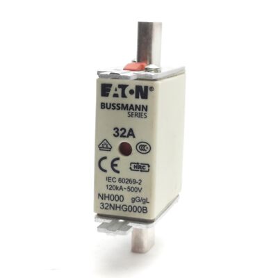 Eaton 32NHG000B Low Voltage NH Fuse 32A, 500VAC, 120kA Capacity