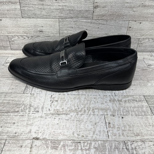 Versace Collection Black Leather Slip On Dress Shoes Men Size EU 41 US 8 - Picture 5 of 11