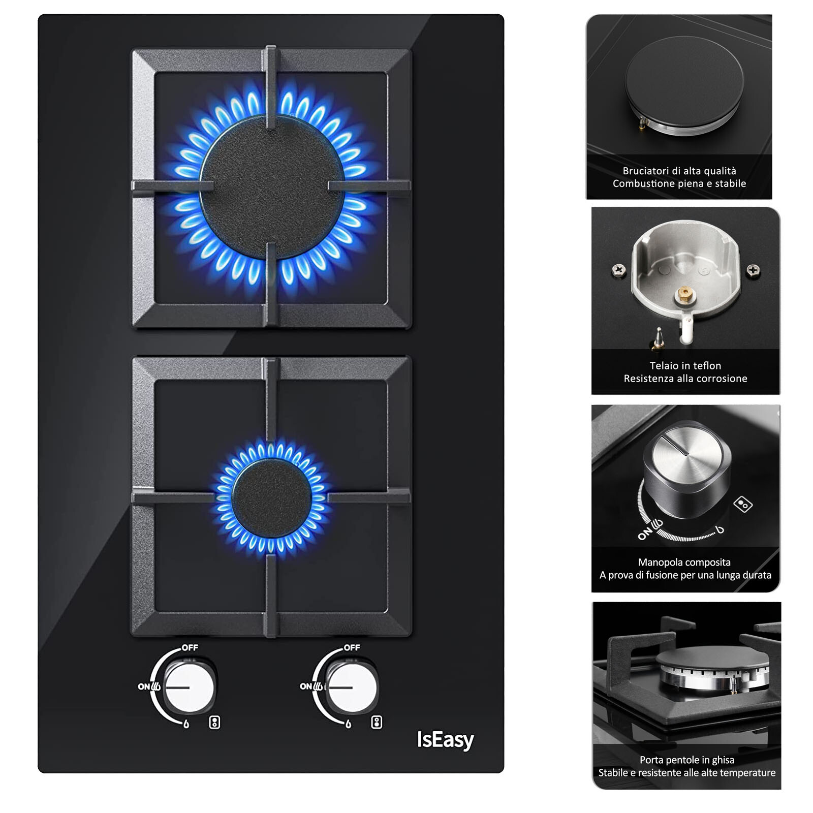 Piano Cottura 2 Fuochi Gas Cucina a Gas 30 cm Piano Cottura...