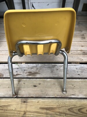 School Chair Distance Learning Virtual Vintage 1970s Yellow Virco Martest  12”
