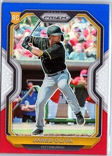 2021 Panini Prizm #34 Jared Oliva RC PIRATES Rookie Red , White & Blue Prizm