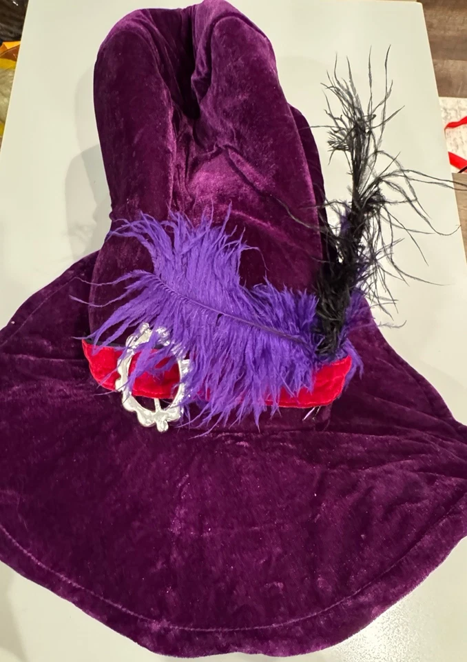 Alice In Wonderland The Madhatter Hat, Elope, Adjustable Halloween Purple Velvet - Image 2 of 4