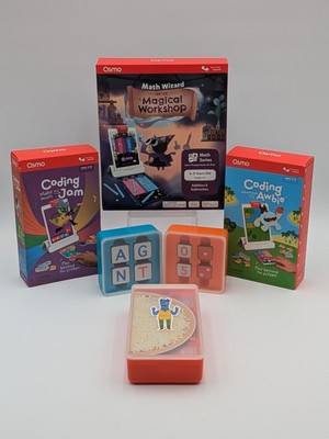Lot Of 6 OSMO Learning Kits Coding Jam/Awbie Pizza Alphabet Numbers Math Wizard 