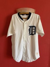 Detroit Tigers Vintage Rawlings Made in USA MLB White Baseball Jersey L 80s/90s