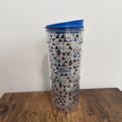 Bubba Insulated Plastic Tumbler Cup 24 oz Clear Blue Gray With Lid