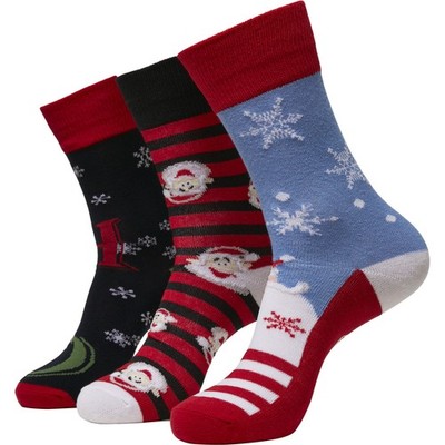UrbanClassics Christmas Socks Xmas Santa Ho Socks 3 Pack Socks AOP X-mas