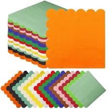 140Pcs Colorful Scalloped Napkins Cocktail Napkins 2 Ply Bright Beverage Pape...