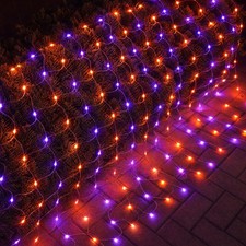 Dazzle Bright Halloween 360 LED Net Lights, 12FT x 5FT Connectable Waterproof
