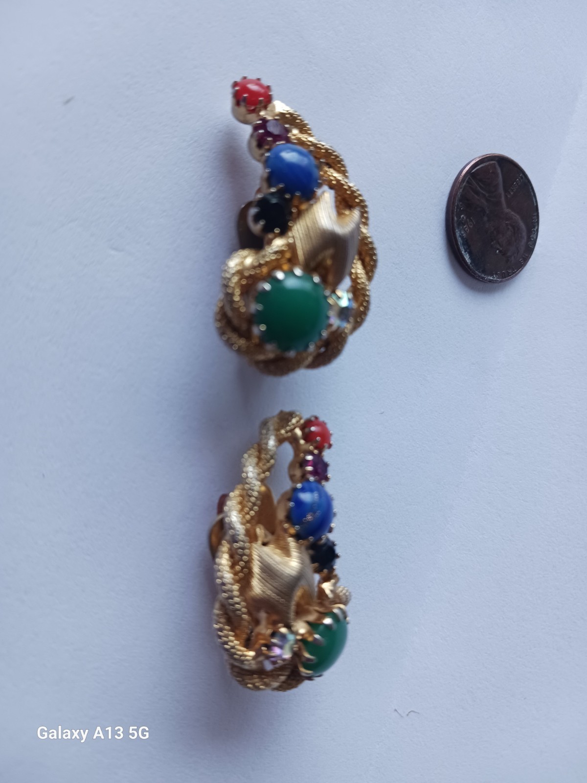 Vintsge Designer HOBE Earrings Multicolor Gemston… - image 3