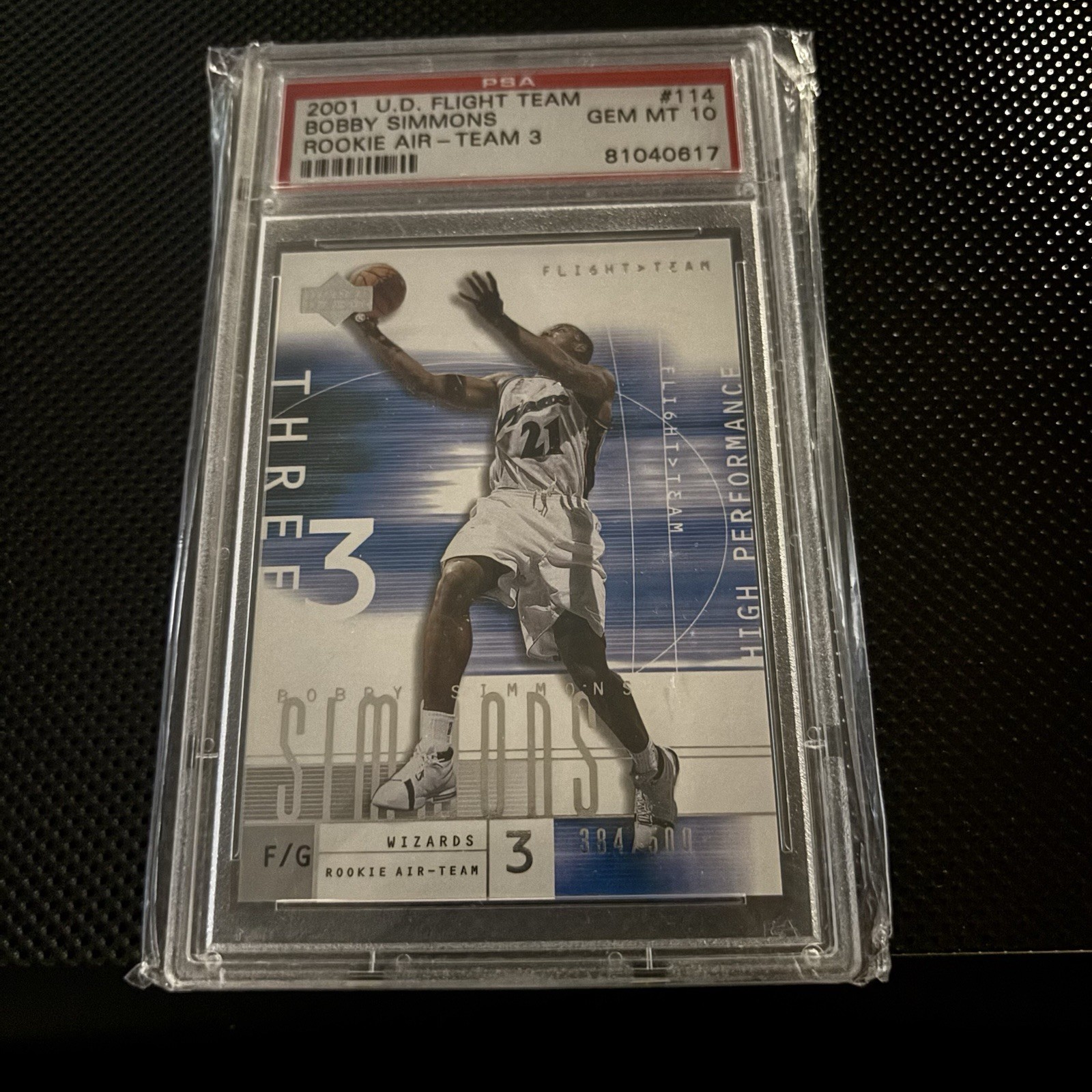 PSA 10 2001-02 Upper Deck Flight Team Bobby Simmons Rookie Air Team 3 #114 /500