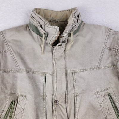 McGregor We Cover The Globe Quilted Utility Jacket L Beige Green