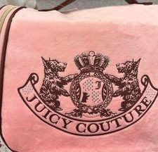VINTAGE Juicy Couture Pink Makeup Bag with Handle and Zipper