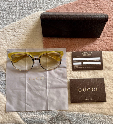 Brandneu Gucci GG4241/S Sonnenbrille in Transparent Gelb