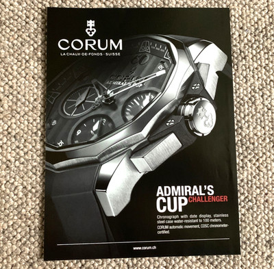 CORUM ADMIRALS CUP CHALLENGER - FRAMEABLE COLLECTIBLE CLASSIC WATCH ADVERT