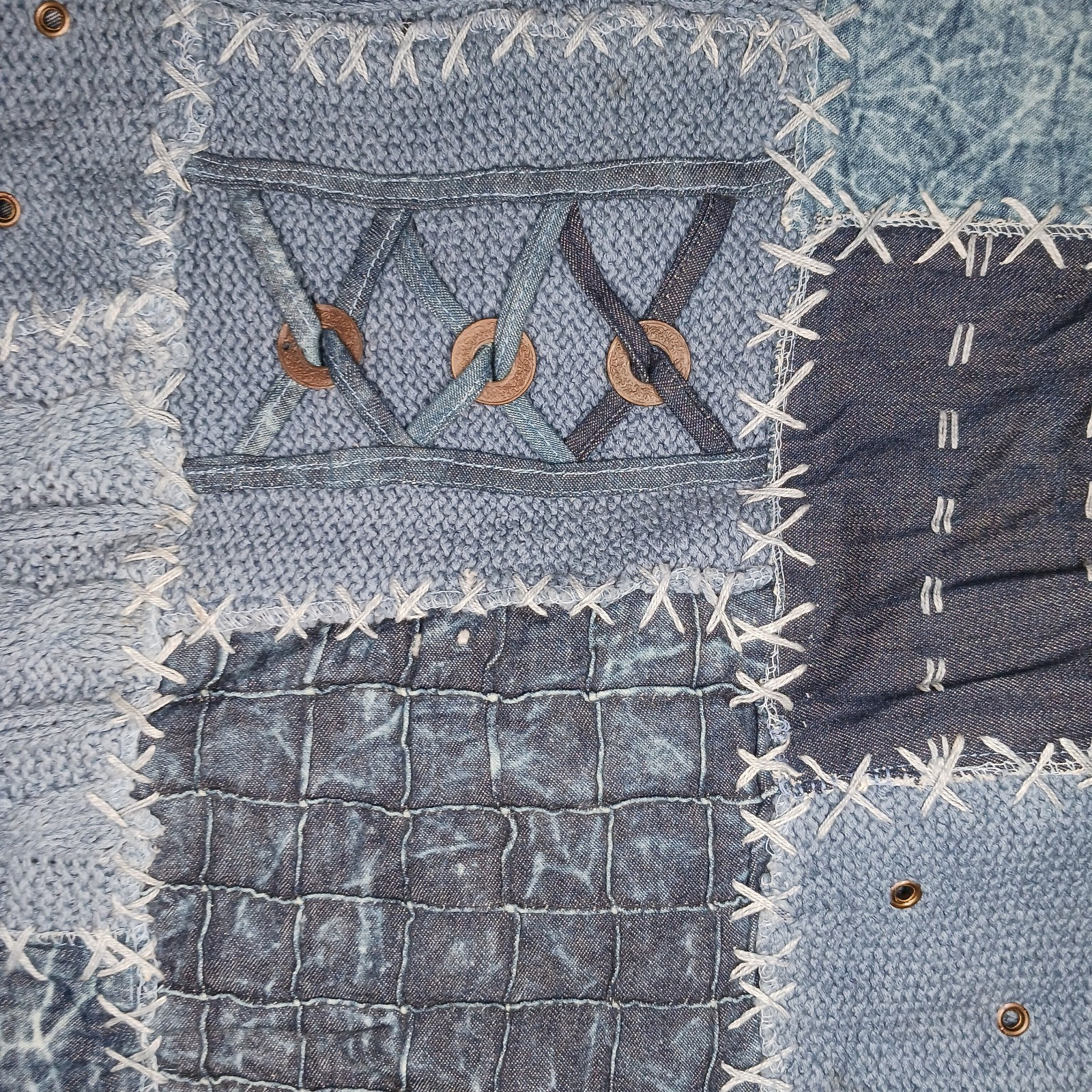 VTG Sandy Starkman 3D Cable Knit Patchwork Cardig… - image 15