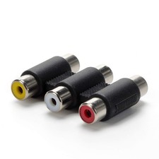 2 Pack 3-RCA Female to Female Coupler Adapter Connectors for Speaker Amplifiers