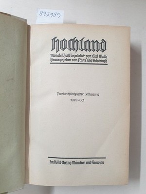 Hochland : Monatsschrift : 52. Jahrgang : 1959/60 : Muth, Carl und Franz Josef S