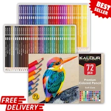 KALOUR 72 Colored Pencils for Adults & Kids – Soft Core for Drawing & Shading