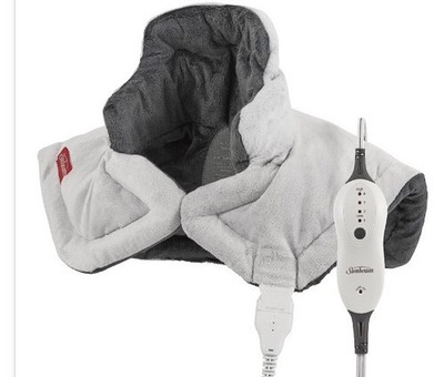 Sunbeam Neck & Shoulder Heating Pad Gray Electric Auto Shut-Off Moist Heat