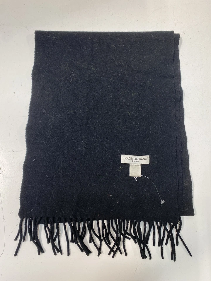 Dolce & Gabbana黑色条纹优雅围巾 — 第 3/4 张图片