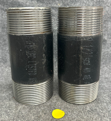 UNBRANDED PARTIALLY THREADED STEEL PIPE NIPPLE  2-1/2'' MNPT   LOT OF 2