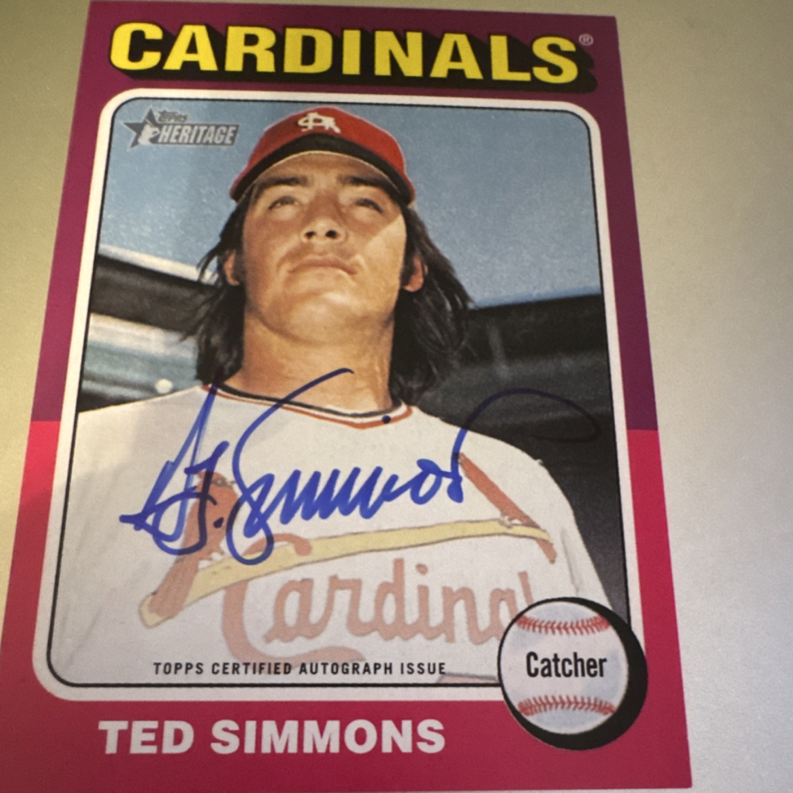 Topps 2024 Heritage Ted Simmons ROA-TS Real One Autograph Cardinals