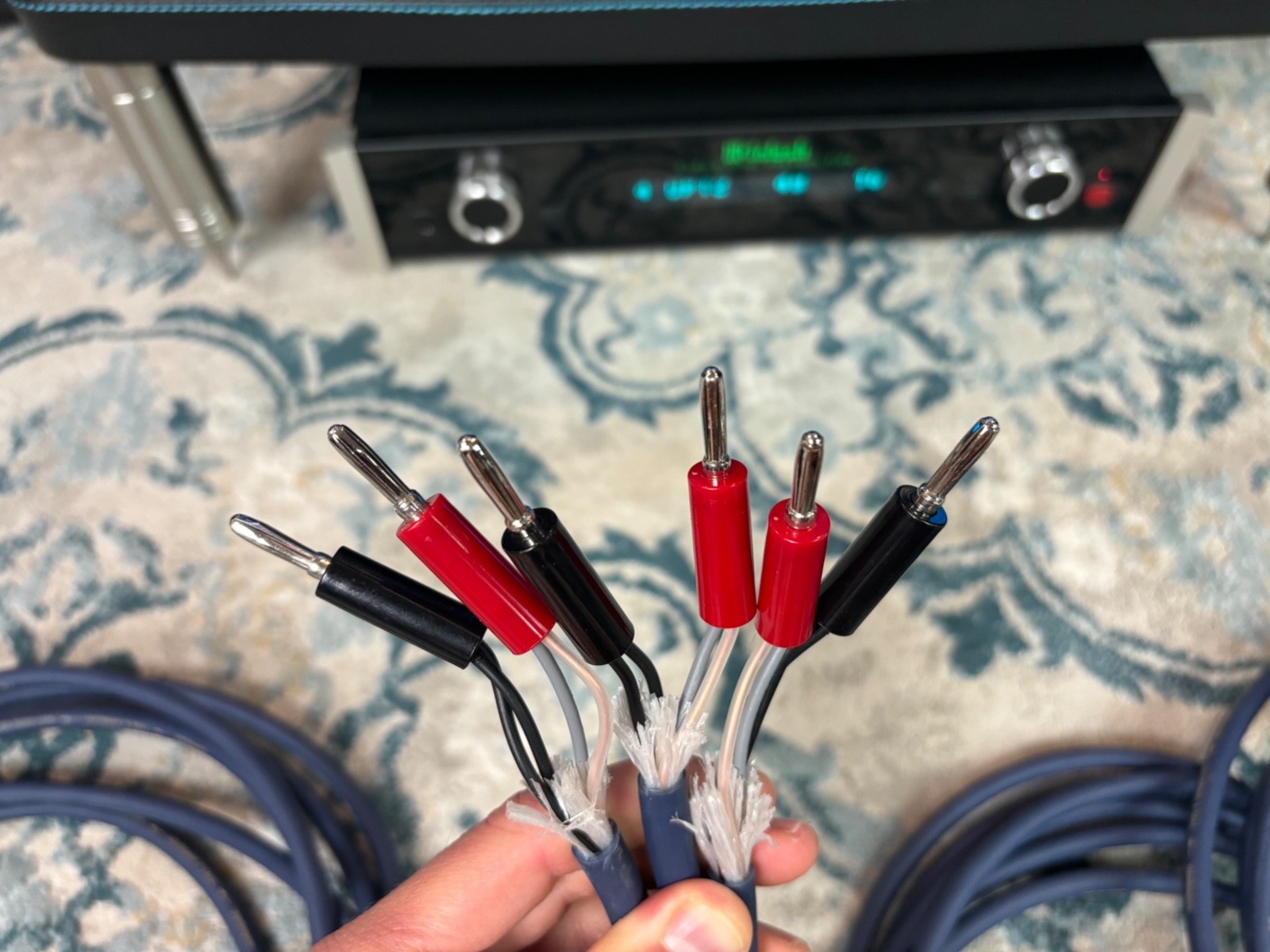 Audioquest Type 4 Speaker Cable Hyperlitz LGC Copper Blue - 15 Ft Trio - Banana