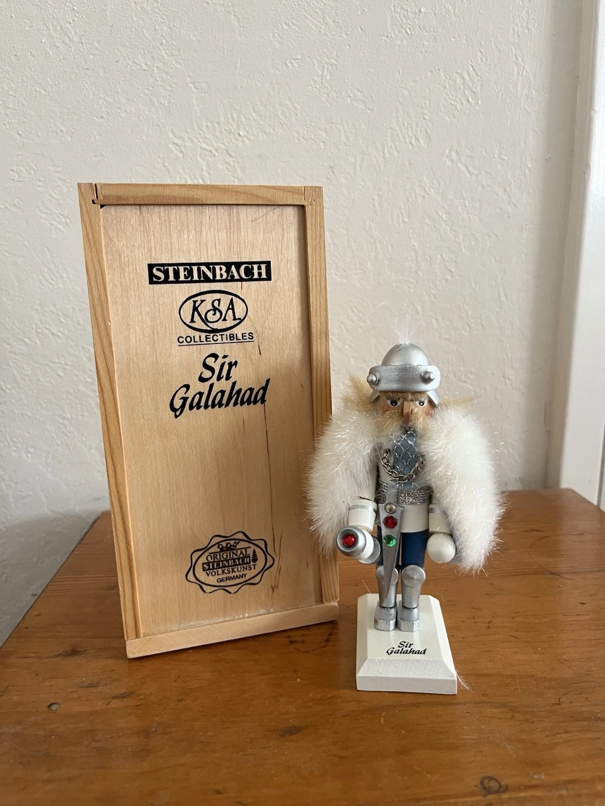 Mini Steinbach Sir Galahad Nutcracker Double Signed In Original Wood Box