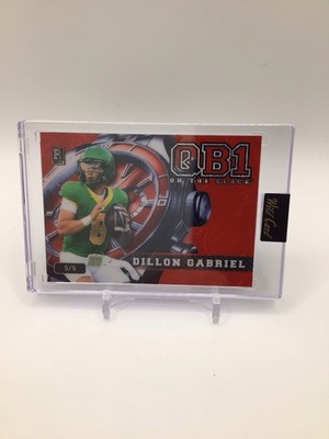 2024 Wild Card Dillon Gabriel - QB1 On the Clock Red /5 Bookend OCW-RD-DG1