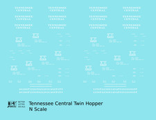 K4 N Scale Decals Tennessee Central Offset Twin Hopper White