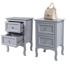 Set of 2 Nightstand End Table Bedroom Side Organizer Bedside Table W/ 2 Drawers
