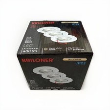 Briloner LED Einbauleuchte Weiß 3er Set 4,9W 480lm 3000K IP44 Schwenkbar Ø90mm