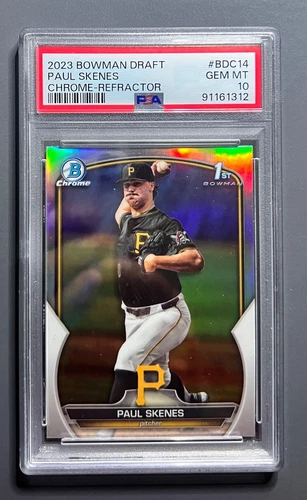 2023 Bowman Draft Paul Skenes #BDC-14 Chrome Refractor 1st Bowman PSA 10 GEM MT