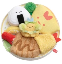 San-X Sumikko Gurashi Lunch Plate Meal Food Scene Plush Doll 10pc Set Japan RARE