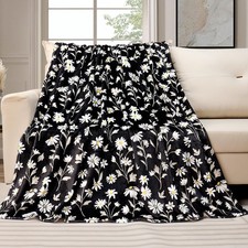 Daisy Flowers Throw Blanket Wildflowers Floral Blanket Super Soft Flannel Fle