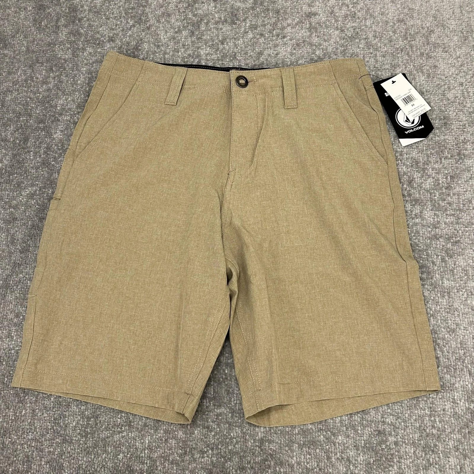 Volcom Shorts Mens 30 Tan Hybrid Water Repellant 4 Way Stretch Surf NEW $55