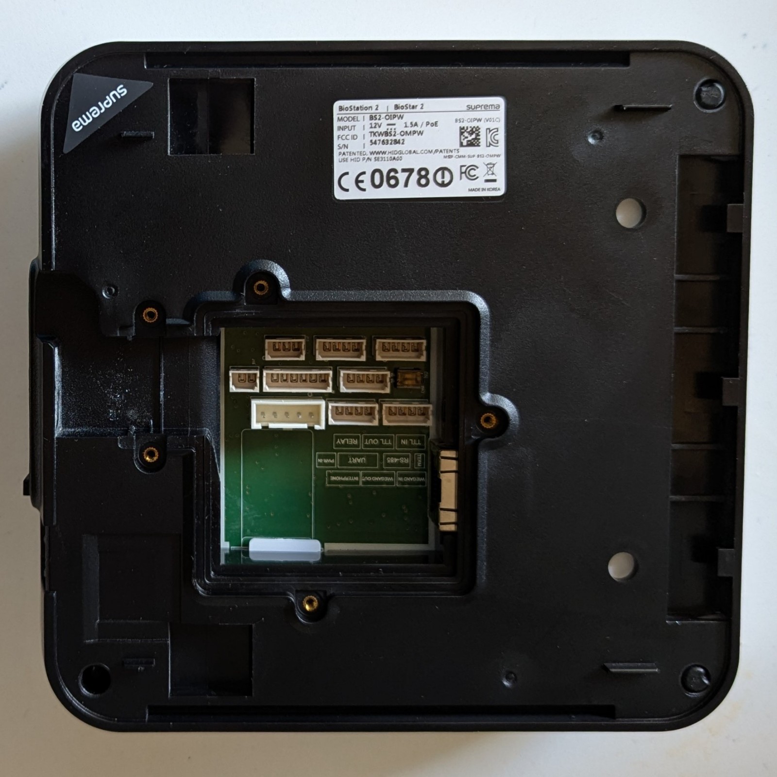 Suprema BS2-OIPW BioStation 2 iCLASS Card and Fingerprint Reader