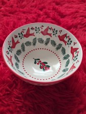 Now Designs Winterberry Stamped Bowl 4" Holiday Ceramic Small Dish
