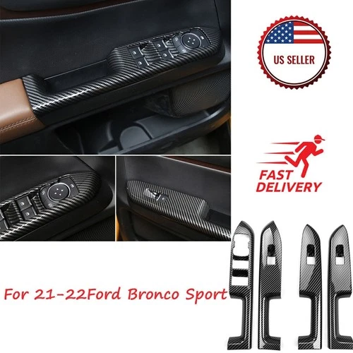 Carbon Car Window Lift Switch Cover Trim For Ford Bronco Sport 21-24 Accessories